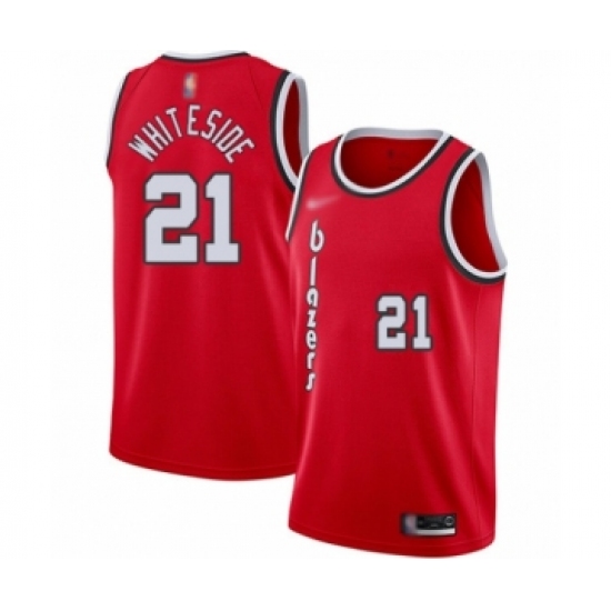 Youth Portland Trail Blazers 21 Hassan Whiteside Swingman Red Hardwood Classics Basketball Jersey