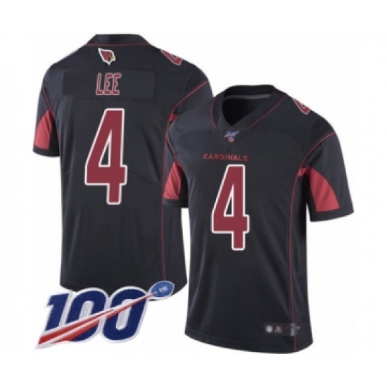 Men's Arizona Cardinals 4 Andy Lee Limited Black Rush Vapor Untouchable 100th Season Football Jersey