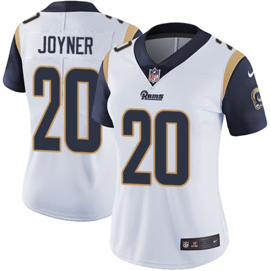 Women's Nike Los Angeles Rams 20 Lamarcus Joyner White Vapor Untouchable Limited Player NFL Jersey