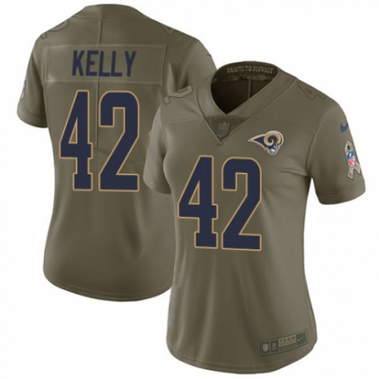 Women's Nike Los Angeles Rams 42 John Kelly Limited Olive 2017 Salute to Service NFL Jersey