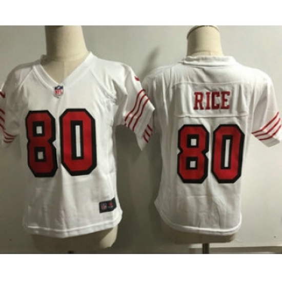 Toddler San Francisco 49ers 80 Jerry Rice White 2018 Color Rush Vapor Untouchable Limited Jersey