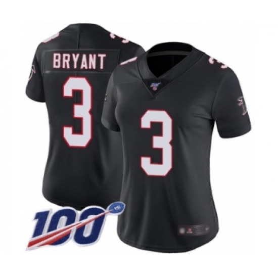 Women's Atlanta Falcons 3 Matt Bryant Black Alternate Vapor Untouchable Limited Player 100th Season Football Jersey