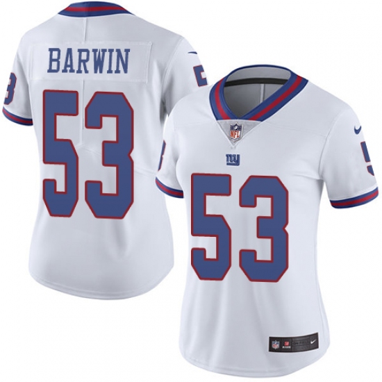 Women's Nike New York Giants 53 Connor Barwin Limited White Rush Vapor Untouchable NFL Jersey