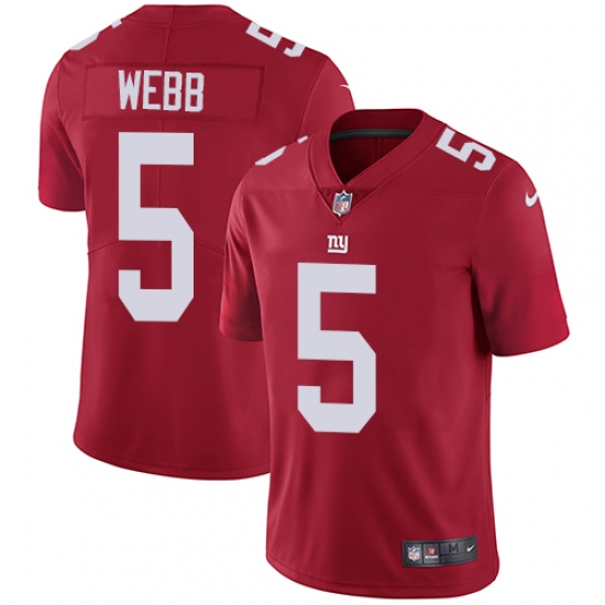 Youth Nike New York Giants 5 Davis Webb Red Alternate Vapor Untouchable Limited Player NFL Jersey