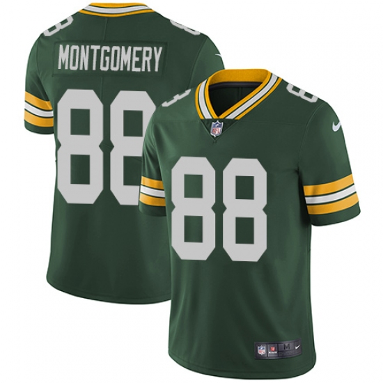 Youth Nike Green Bay Packers 88 Ty Montgomery Elite Green Team Color NFL Jersey