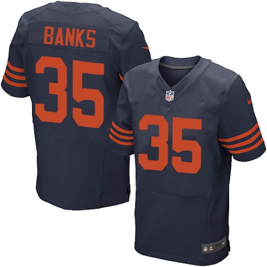 Men's Nike Chicago Bears 35 Johnthan Banks Elite Navy Blue Alternate NFL Jersey