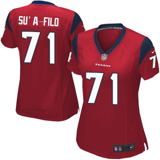 Women's Nike Houston Texans 71 Xavier Su'a-Filo Game Red Alternate NFL Jersey