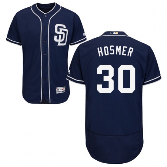 Men's Majestic San Diego Padres 30 Eric Hosmer Navy Blue Alternate Flex Base Authentic Collection MLB Jersey