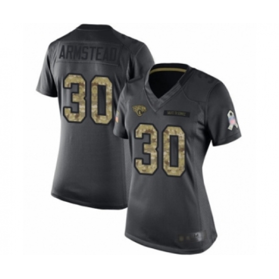 Women's Jacksonville Jaguars 30 Ryquell Armstead Limited Black 2016 Salute to Service Football Jersey