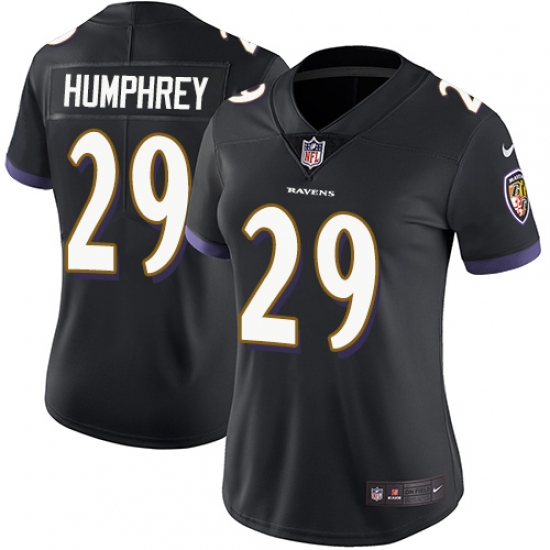 Women's Nike Baltimore Ravens 29 Marlon Humphrey Black Alternate Vapor Untouchable Limited Player NFL Jersey