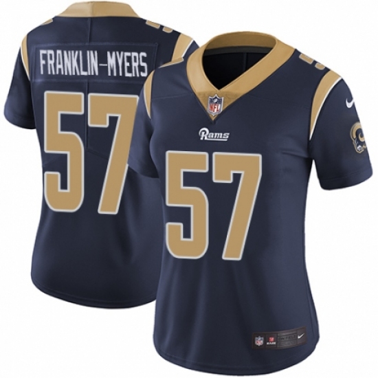 Women's Nike Los Angeles Rams 57 John Franklin-Myers Navy Blue Team Color Vapor Untouchable Limited Player NFL Jersey