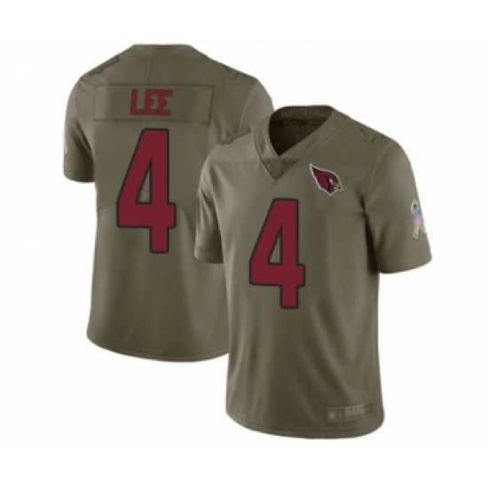 Youth Arizona Cardinals 4 Andy Lee Limited Olive 2017 Salute to Service Football Jersey