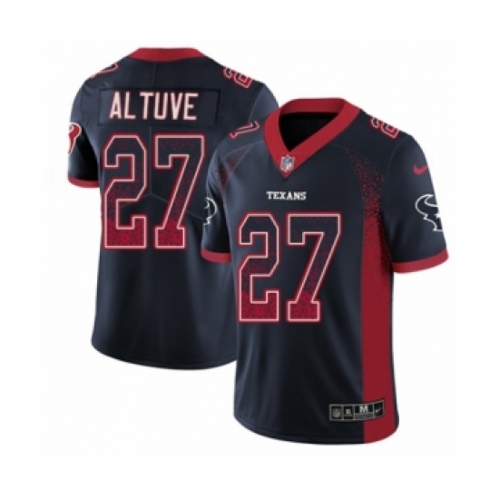 Men's Nike Houston Texans 27 Jose Altuve Limited Navy Blue Rush Drift Fashion NFL Jersey