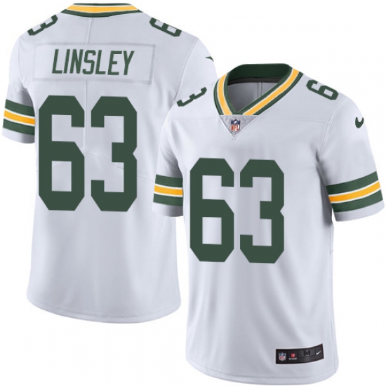 Men's Nike Green Bay Packers 63 Corey Linsley White Vapor Untouchable Limited Player NFL Jersey