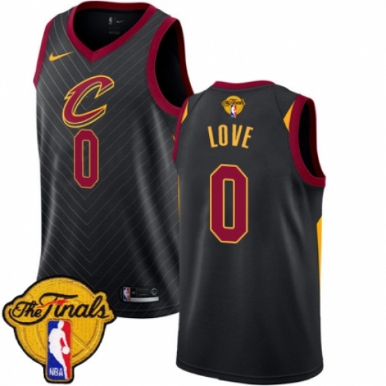 Men's Nike Cleveland Cavaliers 0 Kevin Love Swingman Black 2018 NBA Finals Bound NBA Jersey Statement Edition