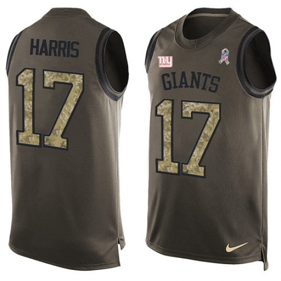 Men's Nike New York Giants 17 Dwayne Harris Limited Green Salute to Service Tank Top NFL Jersey