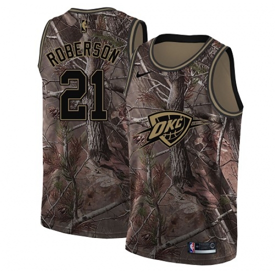 Men's Nike Oklahoma City Thunder 21 Andre Roberson Swingman Camo Realtree Collection NBA Jersey