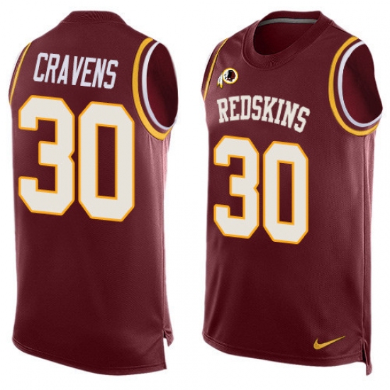 Men's Nike Washington Redskins 30 Su'a Cravens Limited Red Player Name & Number Tank Top NFL Jersey