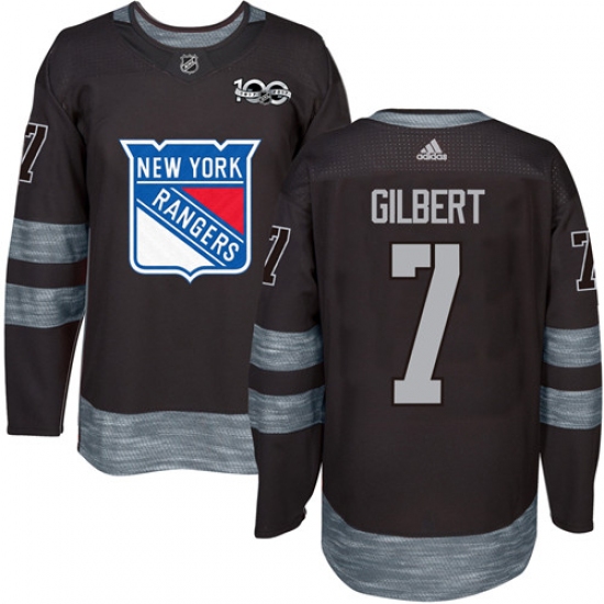 Men's Adidas New York Rangers 7 Rod Gilbert Premier Black 1917-2017 100th Anniversary NHL Jersey