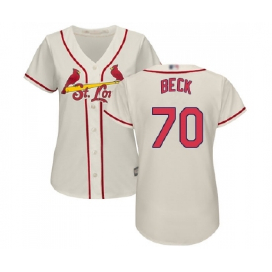 Women's St. Louis Cardinals 70 Chris Beck Replica Cream Alternate Cool Base Baseball Jersey