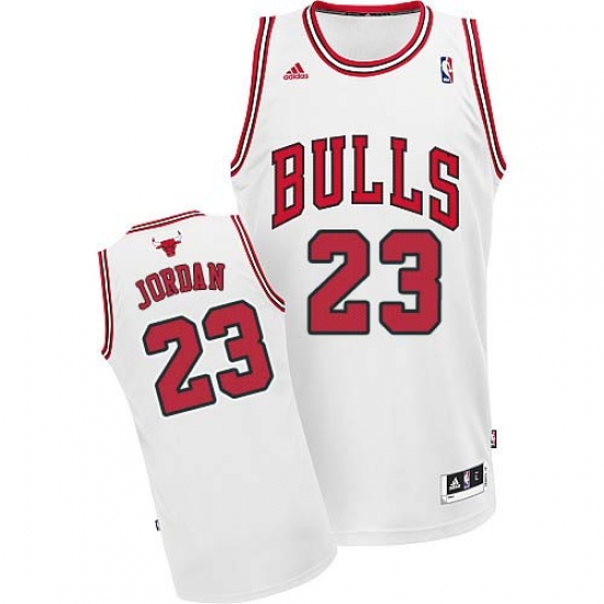 Youth Adidas Chicago Bulls 23 Michael Jordan Swingman White Home NBA Jersey