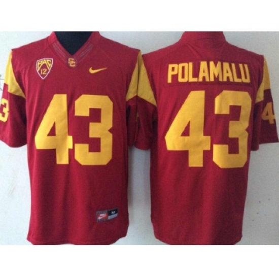 USC Trojans 43 Troy Polamalu Red College Football Jersey