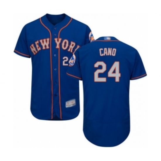 Men's New York Mets 24 Robinson Cano Royal Gray Alternate Flex Base Authentic Collection Baseball Jersey