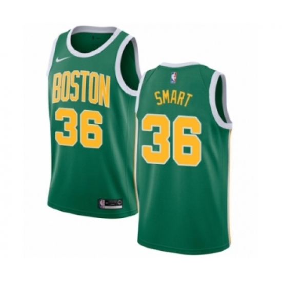 Women's Nike Boston Celtics 36 Marcus Smart Green Swingman Jersey - Earned Edition