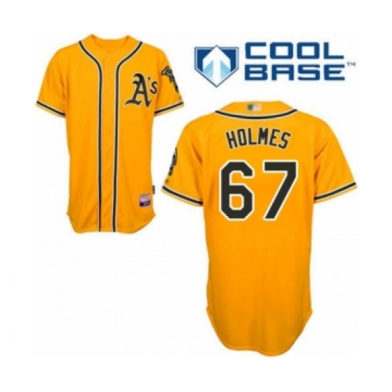 Youth Oakland Athletics 67 Grant Holmes Authentic Gold Alternate 2 Cool Base Baseball Player Jersey