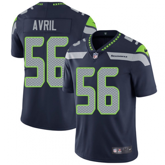 Men's Nike Seattle Seahawks 56 Cliff Avril Steel Blue Team Color Vapor Untouchable Limited Player NFL Jersey