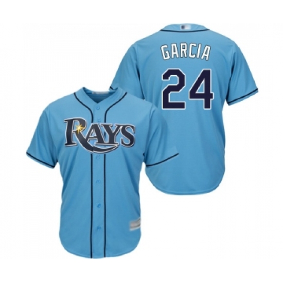 Men's Tampa Bay Rays 24 Avisail Garcia Replica Light Blue Alternate 2 Cool Base Baseball Jersey