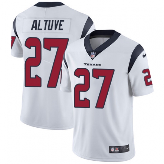 Youth Nike Houston Texans 27 Jose Altuve Elite White NFL Jersey