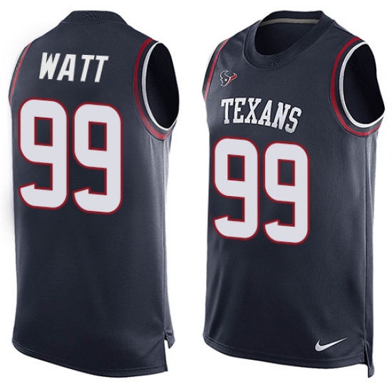 Men's Nike Houston Texans 99 J.J. Watt Limited Navy Blue Player Name & Number Tank Top NFL Jersey