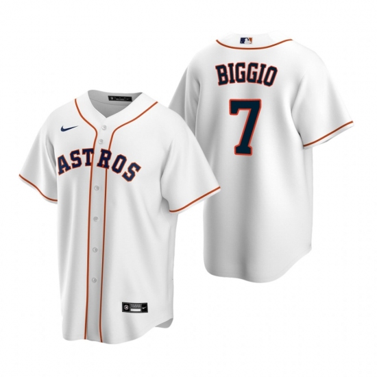 Men's Nike Houston Astros 7 Craig Biggio White Home Stitched Baseball Jersey