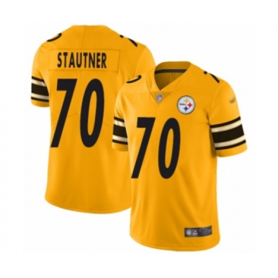 Women's Pittsburgh Steelers 70 Ernie Stautner Limited Gold Inverted Legend Football Jersey