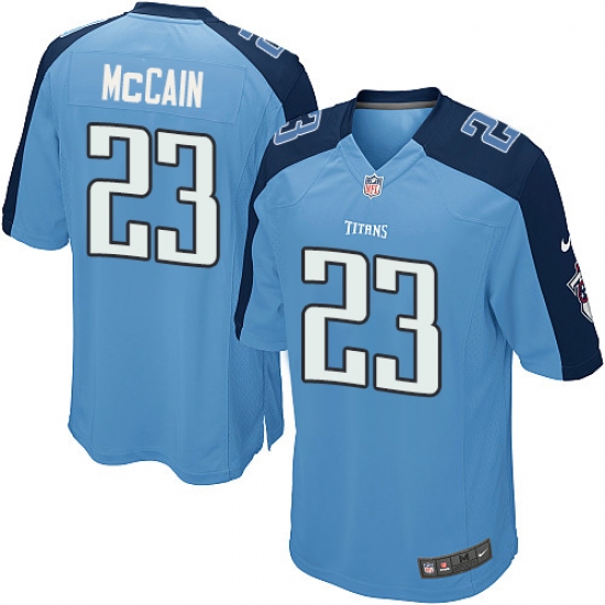 Men's Nike Tennessee Titans 23 Brice McCain Game Light Blue Team Color NFL Jersey