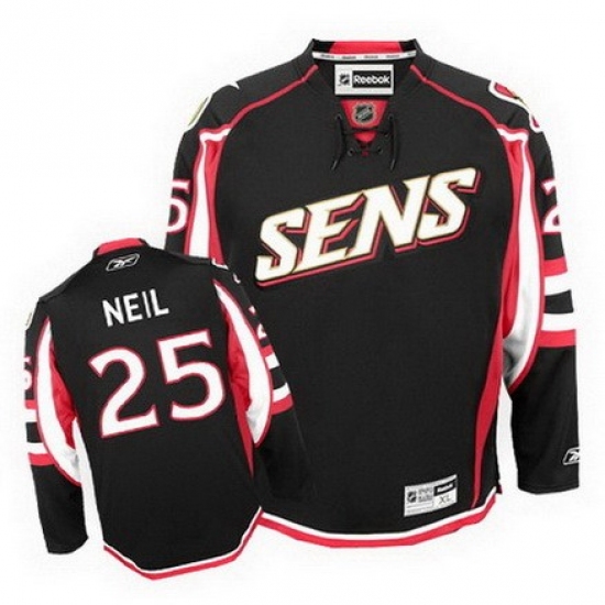 Men's Reebok Ottawa Senators 25 Chris Neil Authentic Black Third NHL Jersey