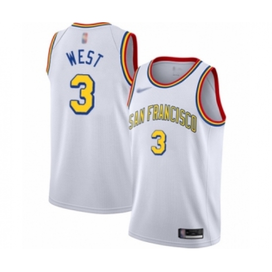 Women's Golden State Warriors 3 David West Swingman White Hardwood Classics Basketball Jersey - San Francisco Classic Edition