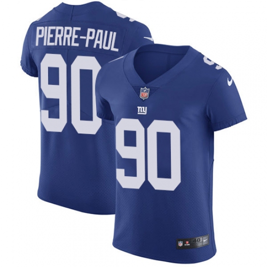 Men's Nike New York Giants 90 Jason Pierre-Paul Elite Royal Blue Team Color NFL Jersey