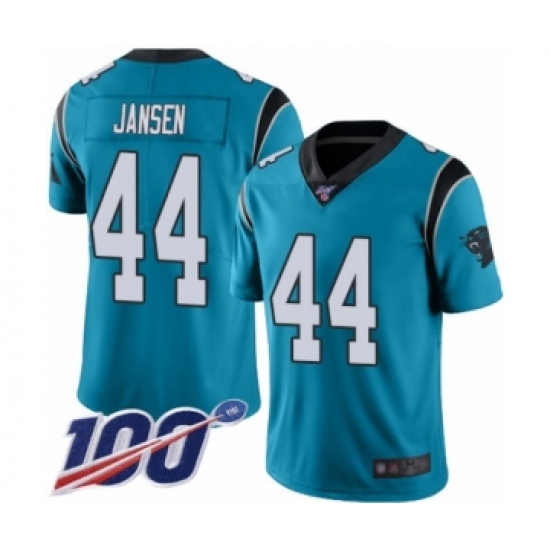 Men's Carolina Panthers 44 J.J. Jansen Blue Alternate Vapor Untouchable Limited Player 100th Season Football Jersey