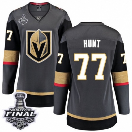 Women's Vegas Golden Knights 77 Brad Hunt Authentic Black Home Fanatics Branded Breakaway 2018 Stanley Cup Final NHL Jersey