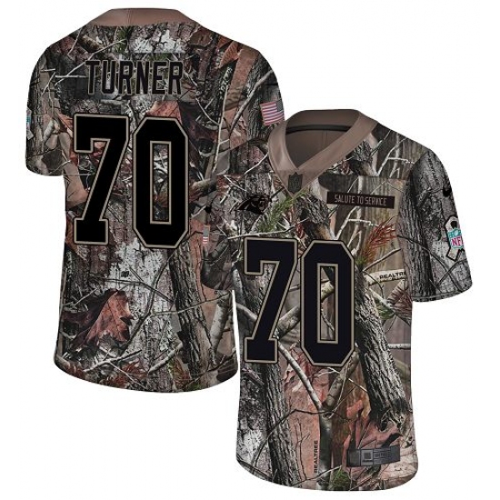 Men's Nike Carolina Panthers 70 Trai Turner Camo Rush Realtree Limited NFL Jersey