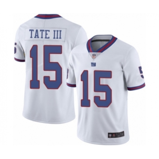 Men's New York Giants 15 Golden Tate III Elite White Rush Vapor Untouchable Football Jersey