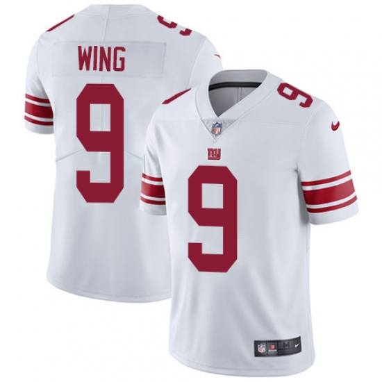 Men's Nike New York Giants 9 Brad Wing White Vapor Untouchable Limited Player NFL Jersey