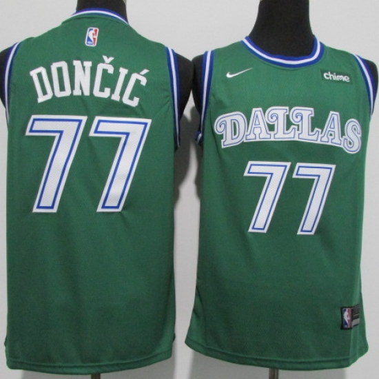 Men's Dallas Mavericks 77 Luka Doncic Nike Green Swingman Player Jersey