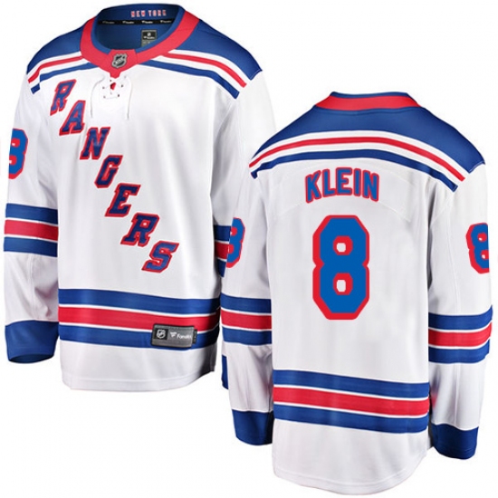 Men's New York Rangers 8 Kevin Klein Fanatics Branded White Away Breakaway NHL Jersey