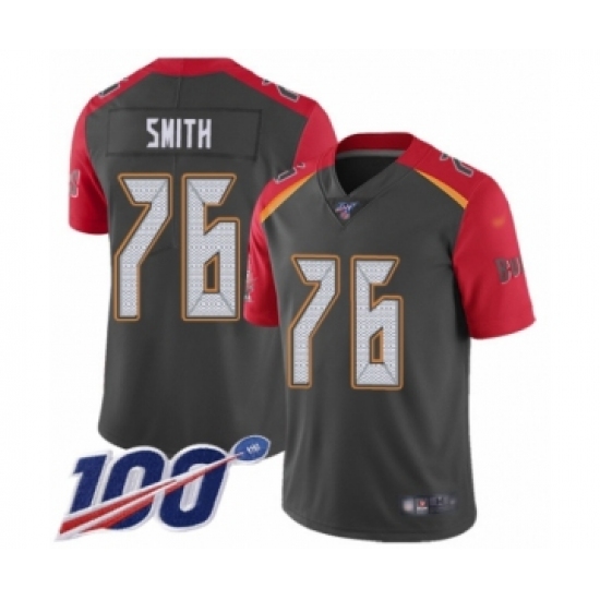 Youth Tampa Bay Buccaneers 76 Donovan Smith Limited Gray Inverted Legend 100th Season Football Jersey