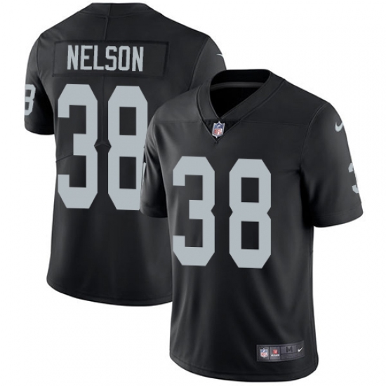 Youth Nike Oakland Raiders 38 Nick Nelson Black Team Color Vapor Untouchable Limited Player NFL Jersey