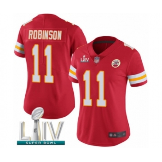 Women's Kansas City Chiefs 11 Demarcus Robinson Red Team Color Vapor Untouchable Limited Player Super Bowl LIV Bound Football Jersey