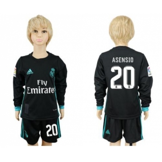 Real Madrid 20 Asensio Away Long Sleeves Kid Soccer Club Jersey